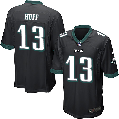 Men's Game Josh Huff Nike Jersey Black Alternate - #13 NFL Philadelphia Eagles